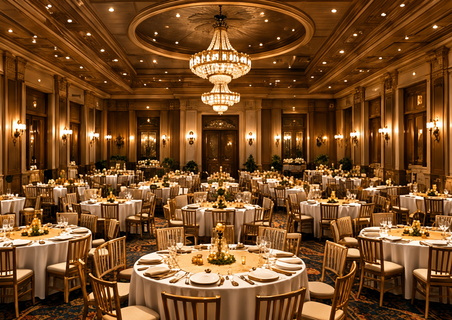 Grand Pillarless Chandelier Banquet Ballroom
